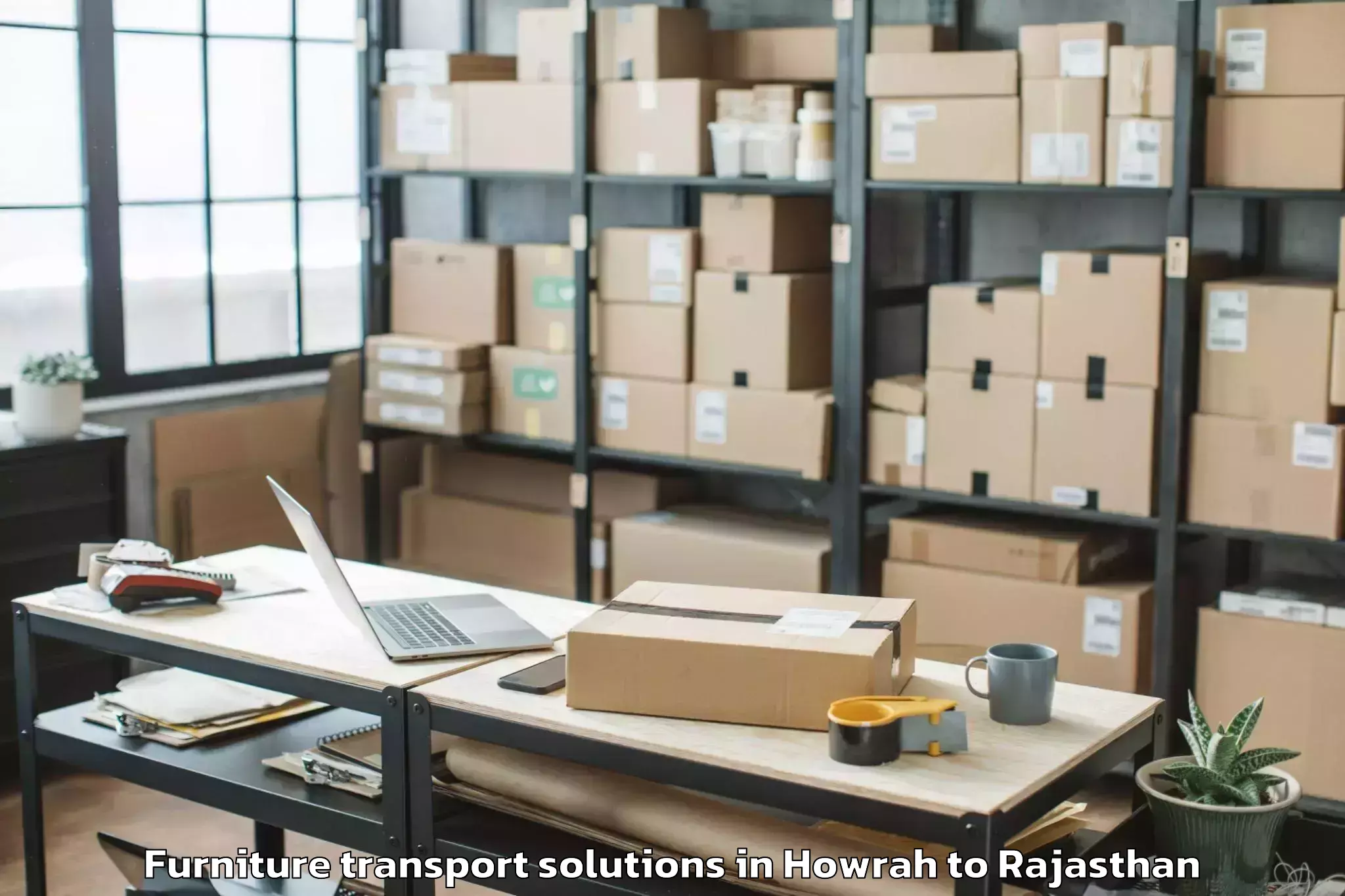 Get Howrah to Pali Furniture Transport Solutions